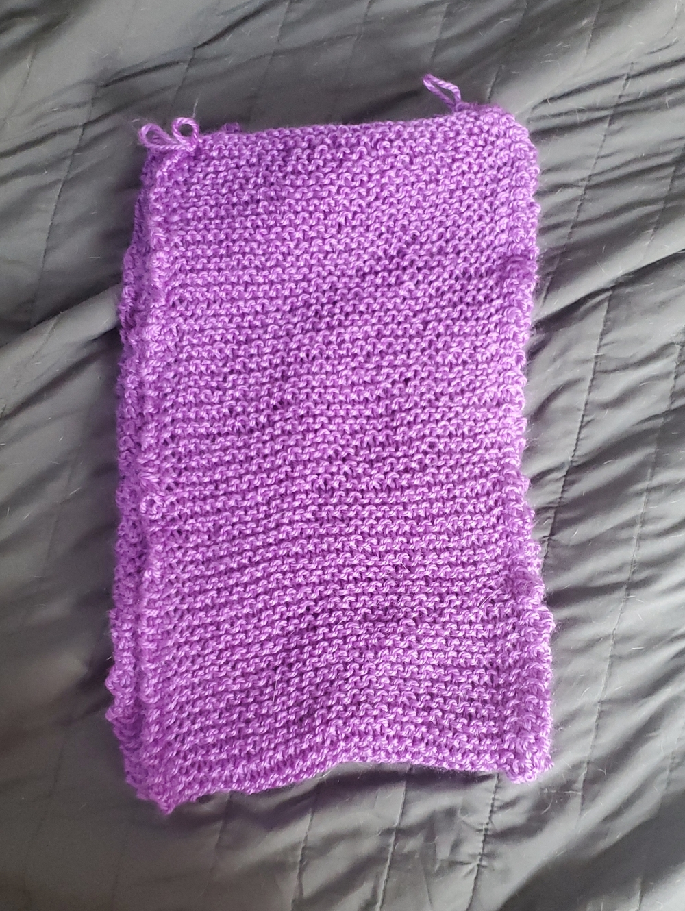 Hand-Knitted Purple Scarf